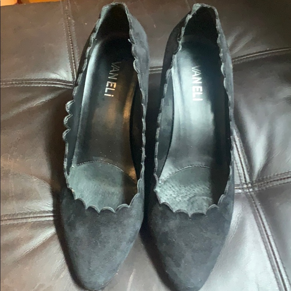 Vaneli Black Suede Heels Size 8